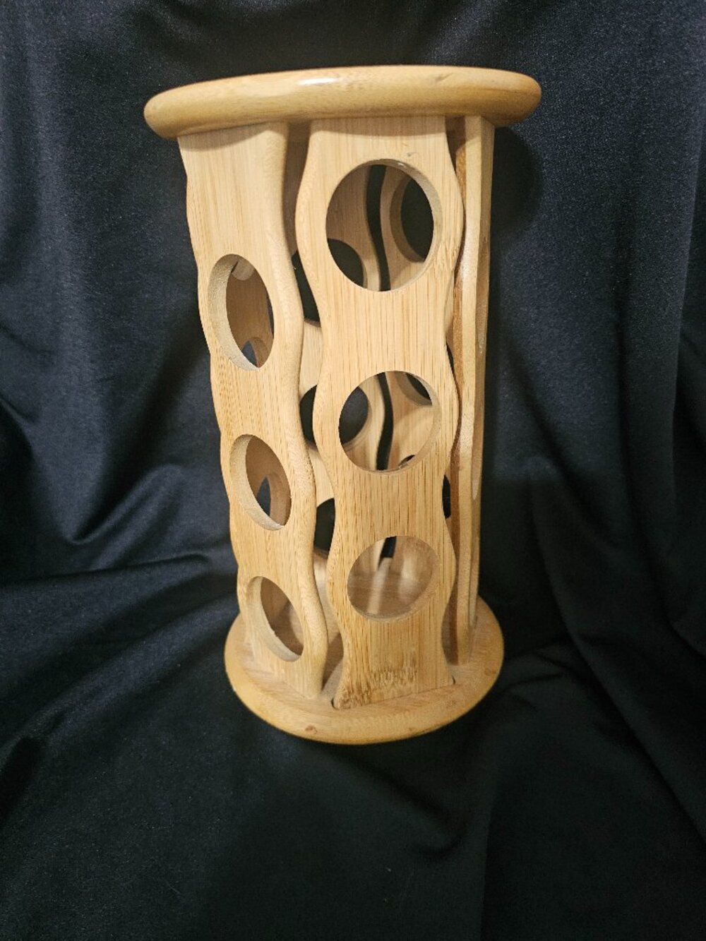 Kuerig Coffee Pod Holder Bamboo w/Lazy Susan Swivel Base